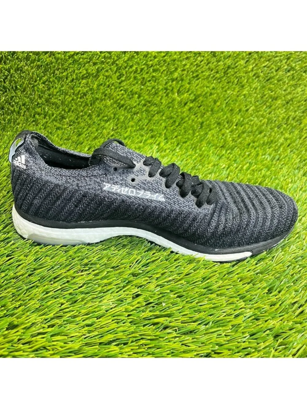 Adidas Adizero Prime Mens Size 7 Black White Athletic Running Shoes Sneakers
